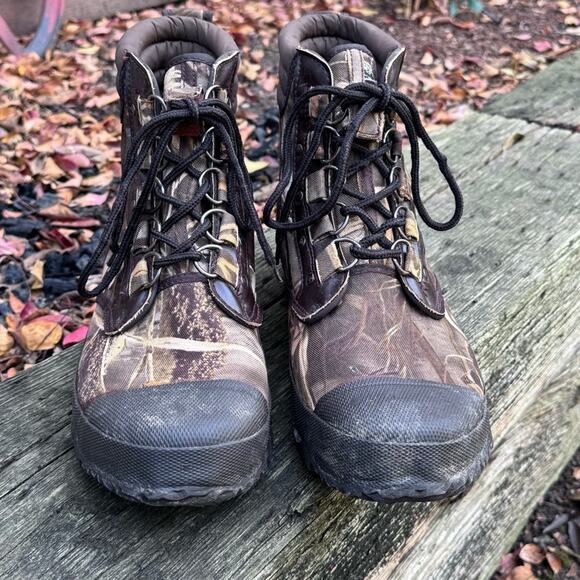Ducks Unlimited Wading Shoe Men's 12 Multicolor Camo Lace Up Ankle Boots - Picture 2 of 15